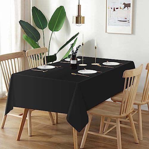 QIKSION 3 Pack Black Plastic Tablecloth, Black Table Cloth Disposable - Image 2