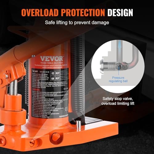 VEVOR Hydraulic Jack, 2.5 Ton Toe Lift, 5 Ton Top Lift, 0.8-5.3 in Toe Height, 8.9-13.4 in Top Height, Air Hydraulic Claw Jack for Machinery, Industry - Image 4