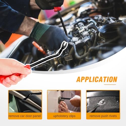GOOACC 120PCS Car Bumper Push Retainer Clips & Nylon Fasteners Rivet Kit 6mm 7.6mm 8mm 8.8mm 10mm Door Trim Panel Clips, 5PC Fastener Remover - Image 7