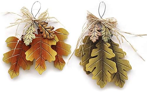 Wooden Hanging Fall Leaves Decor Maple Oak Leaves Rustic Autumn Decor Wall by Veclotch