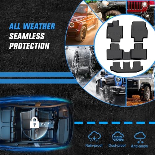 Nilight TPE Floor Mats for Toyota Highlander w/Center Console