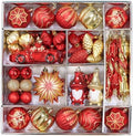 Red & Gold Fall Christmas Tree Ornaments Farmhouse Thanksgiving Decorations by Forsylvanas+Jewelry
