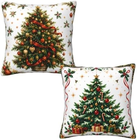Christmas Trees Throw Pillow Covers 18x18 inch Set of 2 by Mshutbna