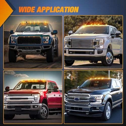 Nilight 9 LED Cab Marker Light Smoke Lens Fits 2017-2021 Ford Super Duty