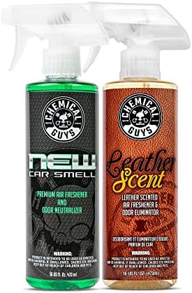 Chemical Guys, New Car & Leather Scent Air Freshener Combo Pack, 2 Items