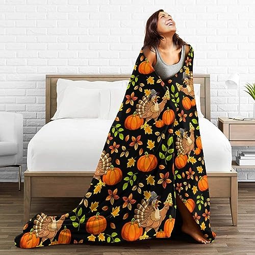 Socira Thanksgiving Throw Blanket Turkey Blankets Plush Gifts for Women Men - Image 4