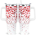 Valentines Tumbler 40oz Love Heart Tumbler Coffee Mugs Watercolor Heart Leak Proof Cups with Handle and Straw Stainless Steel Insulated Water Bottle for Valentine Decor Gifts for Women Her(1PCS) by Unknown