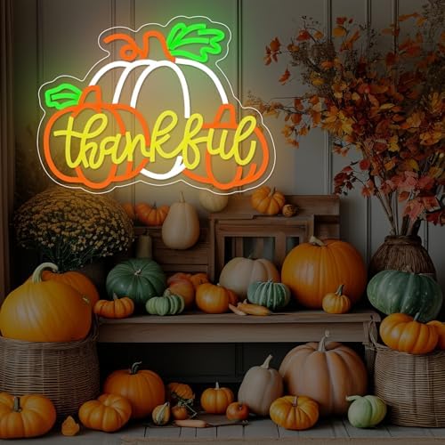 Thanksgiving Neon Sign Led Pumpkin Lights Dimmable Pumpkin Neon Light for Wall Decor Happy Thanksgiving Neon Sign for Wall Art Window Harvest Celebrate Party Holiday - Image 7