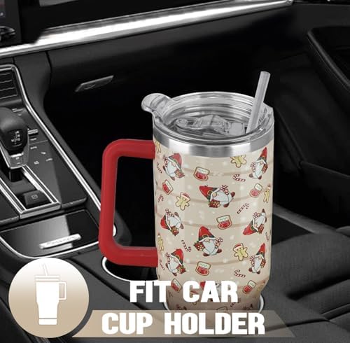 Christmas Tumbler 40 oz Gingerbread Gnomes Cup Winter Coffee Travel Mug Stainless Steel Insulated Cups Joy Holiday Water Bottle Christmas Decor Gifts - Image 7
