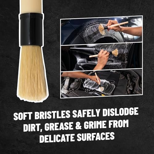 Chemical Guys, Boars Hair Detailing Brush for Wheels, Grilles & Interior