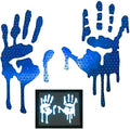 customTAYLOR33 High Intensity Grade Reflective Bloody/Dripping Hands Decals for Helmets, Windscreens, Rear Windows, Bumper Stickers (12" Height (Adult Size), Blue)