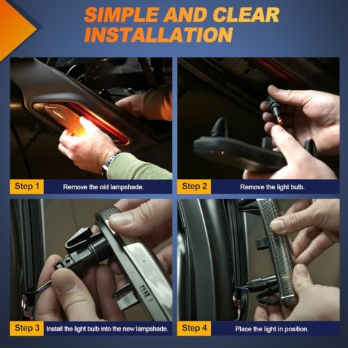 Nilight Fender Side Marker Light Lens 2PCS for 2011-2016 MINI Cooper R60