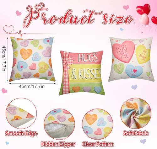 HunnmingRe 17 Pcs Valentines Day Conversation Hearts Tree Ornament Extra Large Sweet Candy Conversation Heart Tree Ornaments Be Mine Kiss Me Love Forever Heart Cut Outs for Valentine Home Decor - Image 3