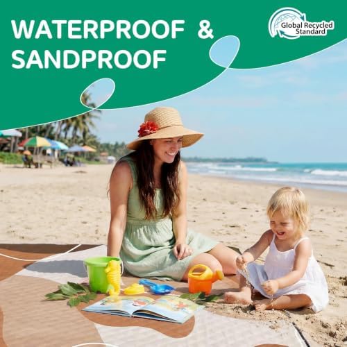 RYCHIC Waterproof Beach Blanket Picnic Outdoor Camp Mat RugTowel Family Beach Trip Essentials Summer Vacation Must Have Travel Accessories Lake Day Necessities Thing Need Gear Gift Supplies 2026 - Image 3