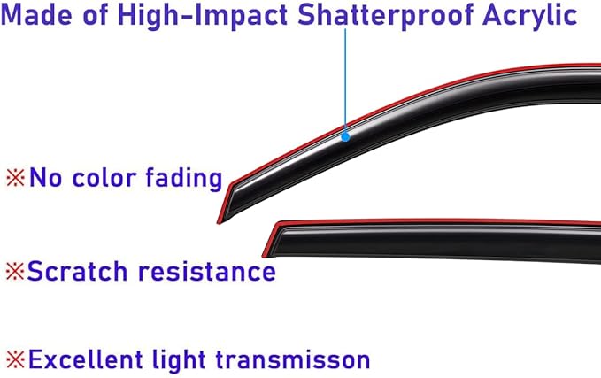 Lightronic Extra Durable Clip-on in-Channel Auto Vent Window Visor, Fits - Image 3