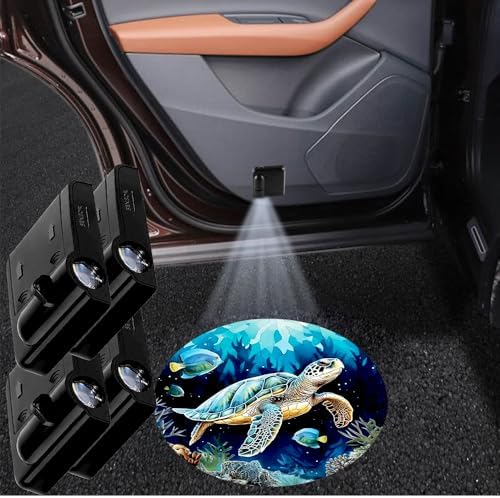 4PCS Turtle Cars Door Logo Projector LED Shadow Light Welcome Lamp