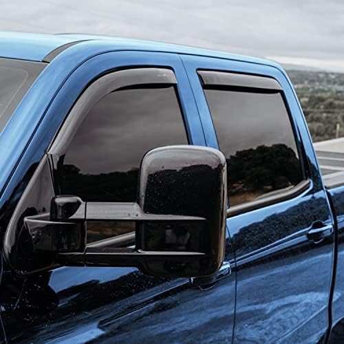 Goodyear Shatterproof in-Channel Window Deflectors for Trucks Chevrolet (Chevy) Silverado/GMC Sierra 2014-2018 Crew Cab, Rain Guards, Window Visors, Vent Deflector,Truck Accessories,4pcs- GY003402LPf