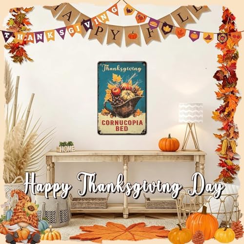 Fall Sign Pumpkin Vintage Tin Sign Thanksgiving Decor 8x12Inch - Image 5