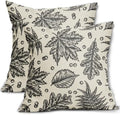 Black Fall Pillow Covers 20x20 Set of 2 Cream Maple Leaf Print Autumn Colored Harvest Decorative Outdoor Pillowcases Farmhouse Seasonal Throw Cushion Case Decor for Home Couch Sofa Bed by Aytipun