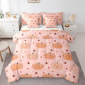 Erosebridal 7 Piece Girls Kawaii Pumpkin Bed in A Bag King Fall Autumn Bedding Set Thanksgiving Pumpkins Comforter Set for Kids Adults Room Decor,Cute Boho Stars Sheet Set with Comforter by Erosebridal