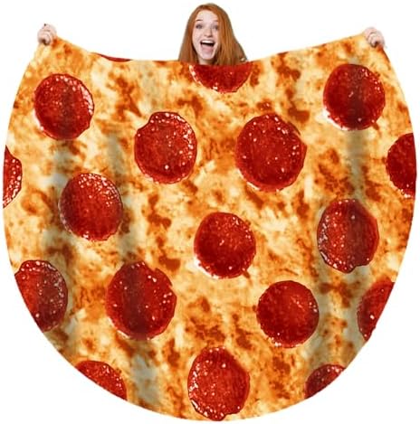 moonysweet Pizza Blanket for Adult and Kids Novelty Food Blanket 71 inches Adult Size Funny Realistic Throw Blanket 2.1 Fuzzy Fleece Blanket Flannel Teenage Boys and Girls by MoonysweetHome