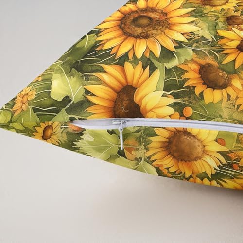 Manfei Fall Scarecrow Pillow Case Covers Double Sides,Rustic Yellow Sunflower Fall Maple Leaves Pack of 2 Pillow Covers,Cabin Farmhouse Autumn Harvest Decorative Throw Pillow Covers,20"x 20" - Image 5