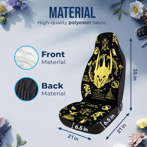 GENANY Wizard Journey Symbols Car Seat Covers, 2-Piece Front Seat Set