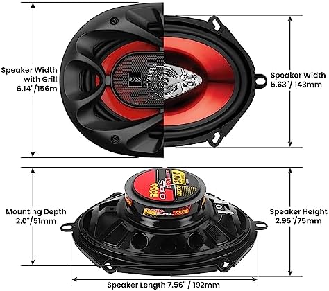 BOSS Audio Systems CH5730 5 x 7 Car Speakers, 300 Watts Per Pair, 3 Way