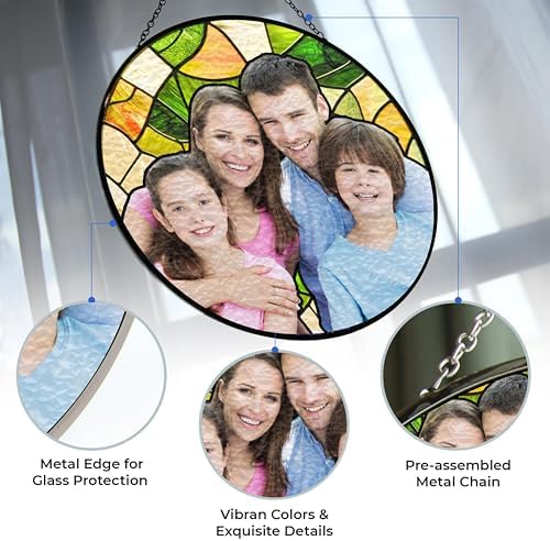 Custom Family Image, Transform Your Photos Into Art, Personalized Window Stained Glass, Father Memorial Gifts, Personalized Family Stained Glass Suncatcher, Custom Photo Ornament - Image 2
