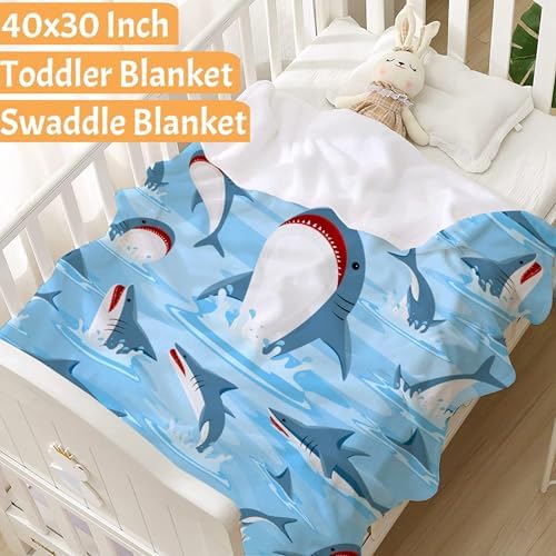 Cute Sharks Blanket Gifts for Girls Boys Women - Super Soft Cozy Warm Throw Sheet for Couch Bed Sofa Office Decor All Season 30"x40" Pets - Image 6