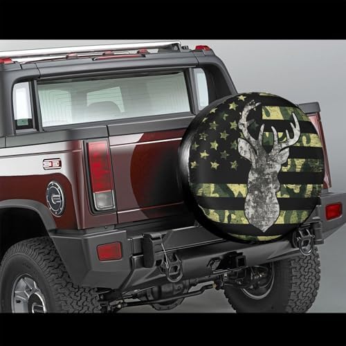 Deer Hunting Spare Tire Cover Wheel Protectors Weatherproof Sun Protection Covers Universal for SUV Jeep Travel Trailer 15"