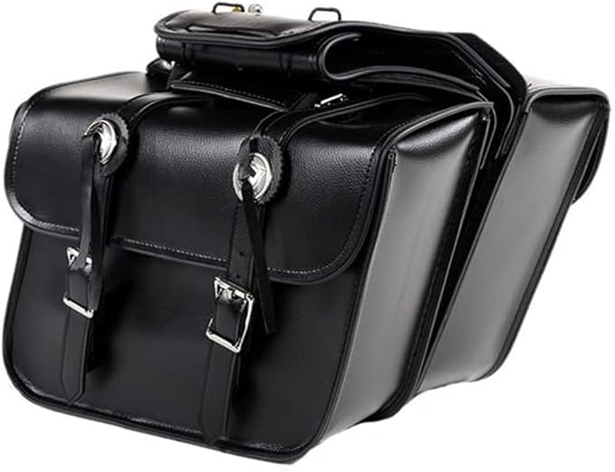 GARGOYLE BELLS Motorcycle Saddle Bags Leather Motorcycle Luggage Bag by GARGOYLEBELLS