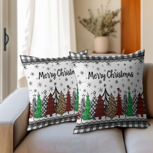 Merry Christmas Tree Pillow Covers 24x24 Set of 2 Highly Absorbent - Image 3