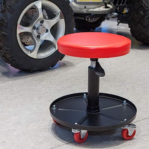 Big RED Pneumatic Rolling Mechanic Stool, Low Profile - Image 2