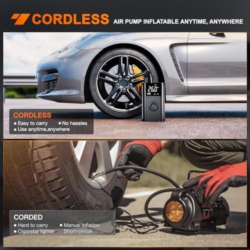 Nilight Rechargeable Cordless Tire Inflator 150PSI Auto Shutoff 2X Faster