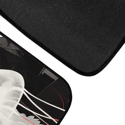 Jellyfish Car Rubber Floor Mat Gothic White Jellyfish 4PCS Front and Rear Mats Rubbers Non Slip Floor Mats Heel Pad Black Circle Car Mat Fit for SUV Van Truck