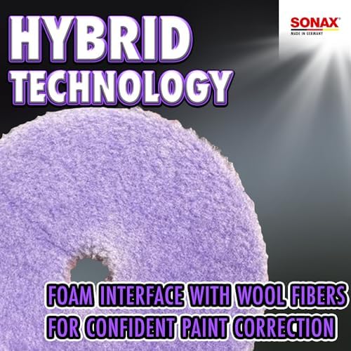 SONAX Hybrid Wool Pad | Heavy Cut Polishing Pad for Dual-Action Machines | Reduces Polishing Time | Removes Deep Scratches & Matting | 85% Wool, 15% Polyester | Low Heat Generation | 494100 | 165mm - Image 5