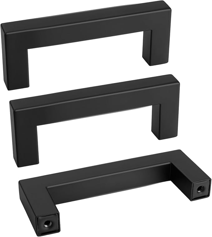 goldenwarm 30 Pack 3 INCH Black Square Bar Cabinet Pull Drawer Handle Stainless by goldenwarm