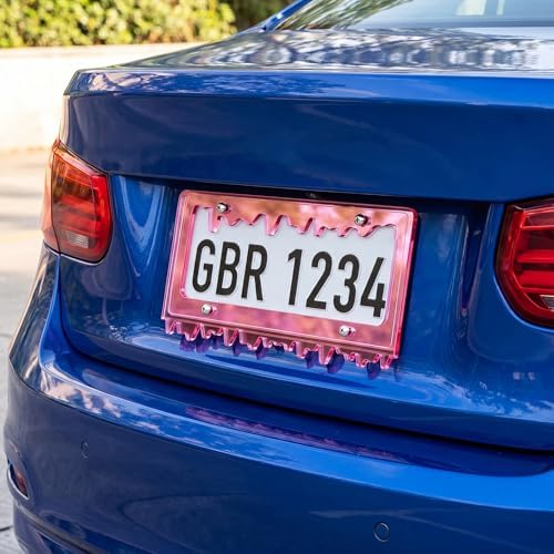 Timtin 1 Set Fluorescent Pink License Plate Frame, Style 1