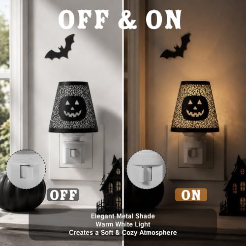 Classic Removable Shade Halloween Pumpkin Plug-in Night Light - Image 3