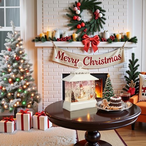 Christmas Snow Globe Lantern Water Glittering Lantern with 8 Songs & 6H Timer Romote Control Christmas Snow Globes USB & Battery Operated for Christmas Festival Decorations Gifts (Snowman) - Image 6