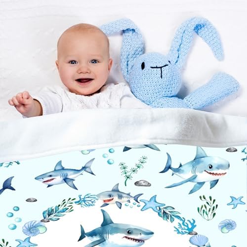 Personalized Shark Pattern Blanket Gifts for Girls Boys Women - Super Soft Cozy Warm Throw Sheet for Couch Bed Sofa Office Decor All Season 30"x40" Pets - Image 3