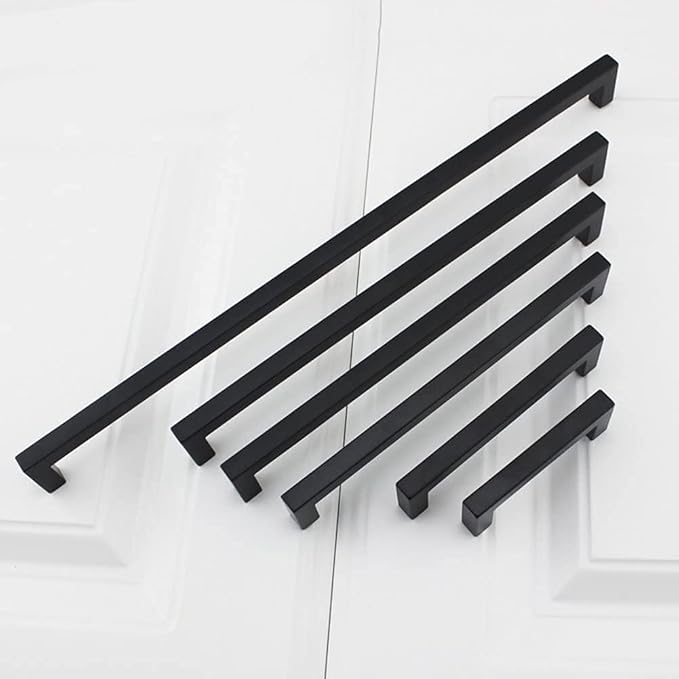 goldenwarm 3 Inch 200 Pack Matte Black Flat Square Bar Kitchen Hardware Closet - Image 8