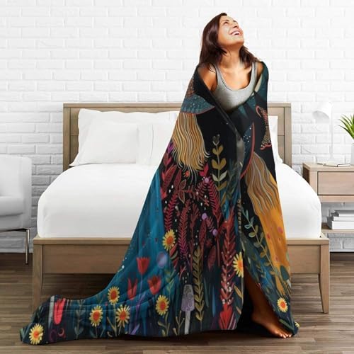Witch Blanket for Women, Gifts for Girls, Magical Forest Witchy Halloween Blankets for Kids, Soft Cozy Lightweight Throw for Bed Sofa Home Travel Room Decor, 50x60 Inch - Image 6