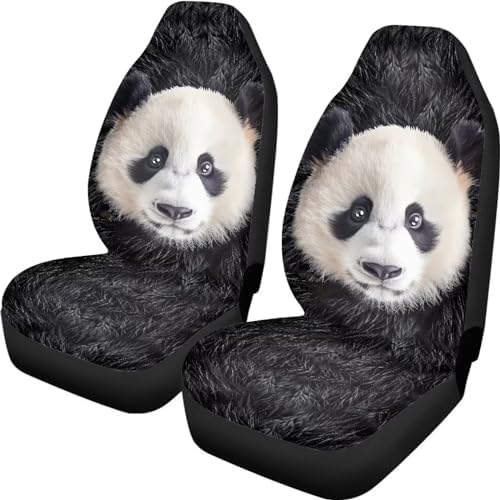 Talayituse Panda Print Car Seat Covers Set of 2, Breathable Front Bucket Seats Protector Auto Interior Accessories Decor Universal for Truck SUV Van