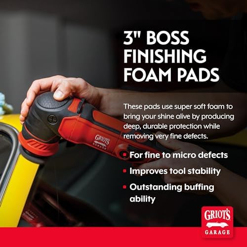 Griot's Garage BOSS 3” Finishing Foam Pads for Car Polishing and Detailing, Buffing Pads for Light Scratch Removal, Auto Wax, and Sealant Application, Set of 3 - Image 2