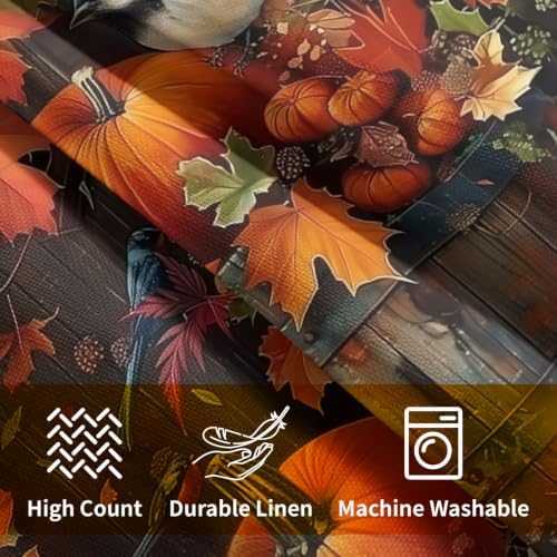 Fall Pumpkin Maple Leaves Pillow Covers 22x22 Set of 2 Highly Absorbent - Image 6