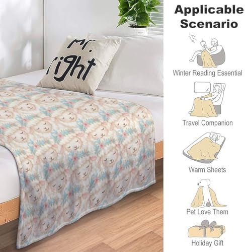 Socira Cute Goat Sheep Blanket Throw Blanket Cute Goat Sheep Gifts for Women Men Soft Sofa Throws for Travel Camping Bed Home Decor Car Birthday Gift 50"*60"（130 * 150cm） - Image 7