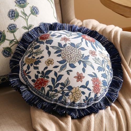 patdrea Designer Vintage Chinoiserie Throw Pillow Cover,Diameter 16" - Image 2
