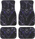 Gothic Bat Car Rubber Floor Mat Halloween Bat Chain Shackle 4PCS Front and Rear Mats Rubbers Non-Slip Floor Mats Heel Pad Realistic Bats Thorn Fit for SUV Van Truck Car